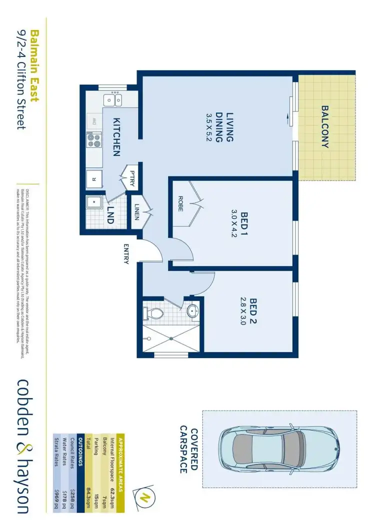 Floorplan of Homely apartment listing, 9/2-4 Clifton Street, Balmain East NSW 2041