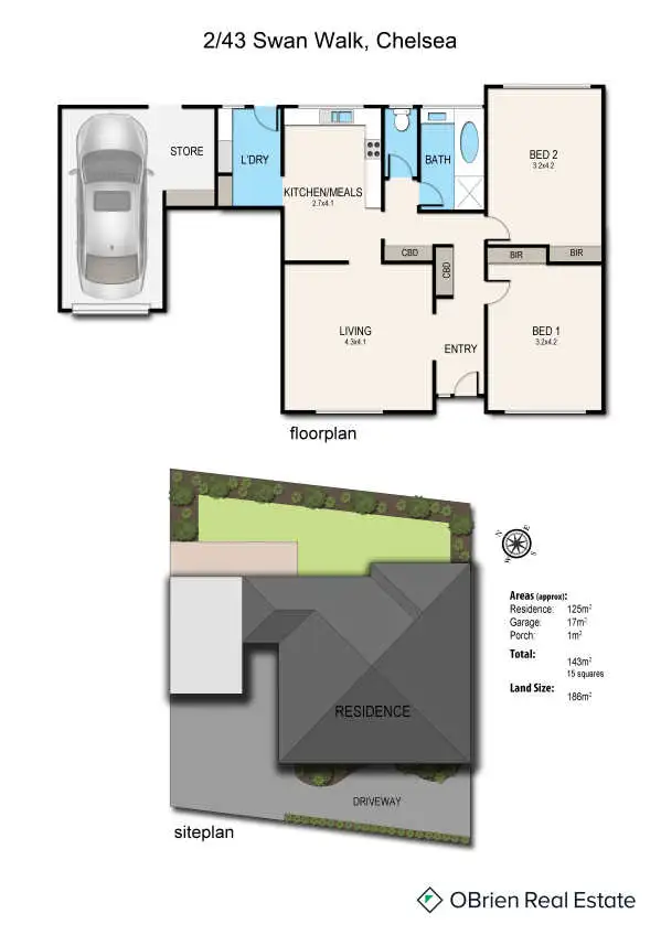 Floorplan of Homely unit listing, 2/43 Swan Walk, Chelsea VIC 3196