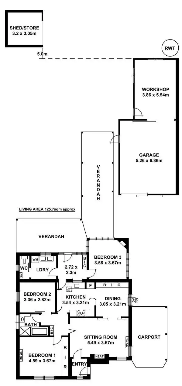 Floorplan of Homely house listing, 5 Sturdee Street, Linden Park SA 5065