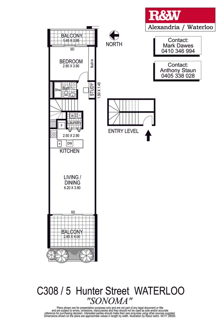 Floorplan of Homely apartment listing, C308/1-5 Hunter Street, Waterloo NSW 2017