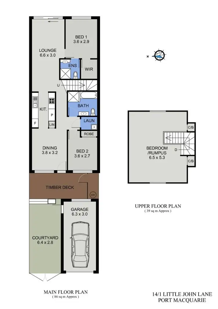 Floorplan of Homely townhouse listing, 14/1 Little John Lane, Port Macquarie NSW 2444