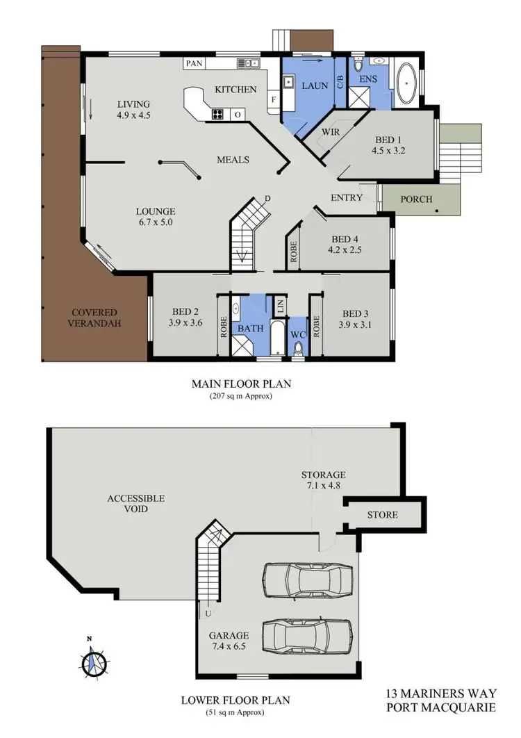 Floorplan of Homely house listing, 13 Mariners Way, Port Macquarie NSW 2444