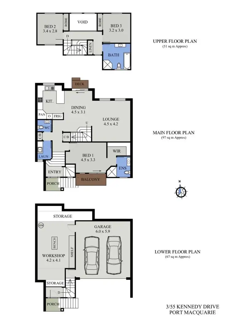 Floorplan of Homely townhouse listing, 3/55 Kennedy Drive, Port Macquarie NSW 2444