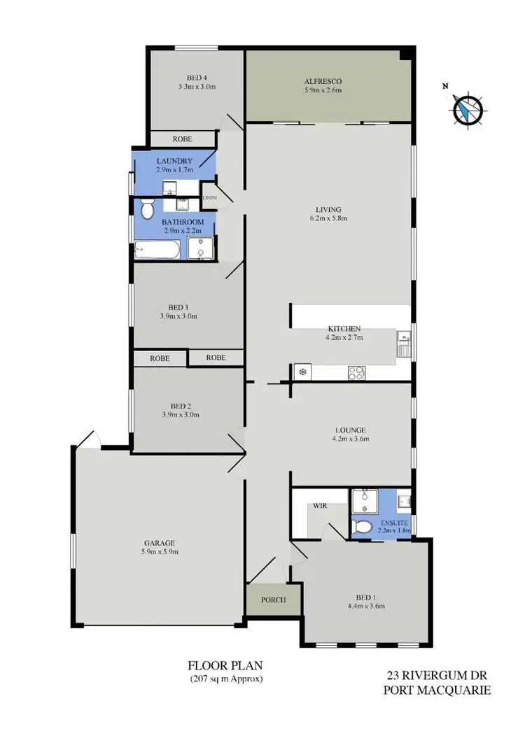 Floorplan of Homely house listing, 23 Rivergum Drive, Port Macquarie NSW 2444