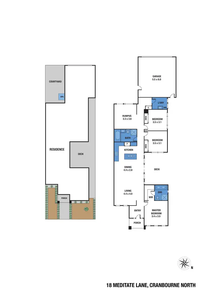 Floorplan of Homely house listing, 18 Meditate Lane, Cranbourne North VIC 3977