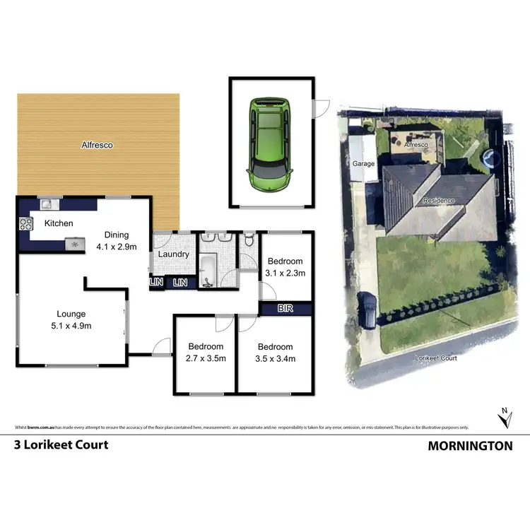 Floorplan of Homely house listing, 3 Lorikeet Court, Mornington VIC 3931