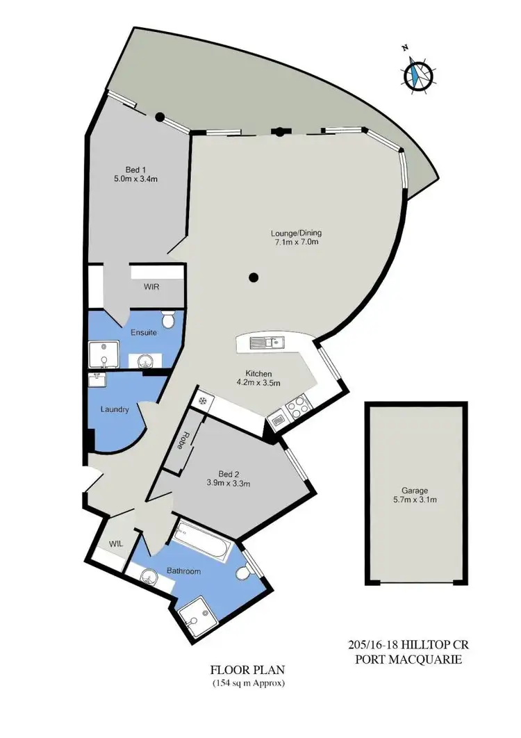 Floorplan of Homely unit listing, 205/16-18 Hilltop Crescent, Port Macquarie NSW 2444