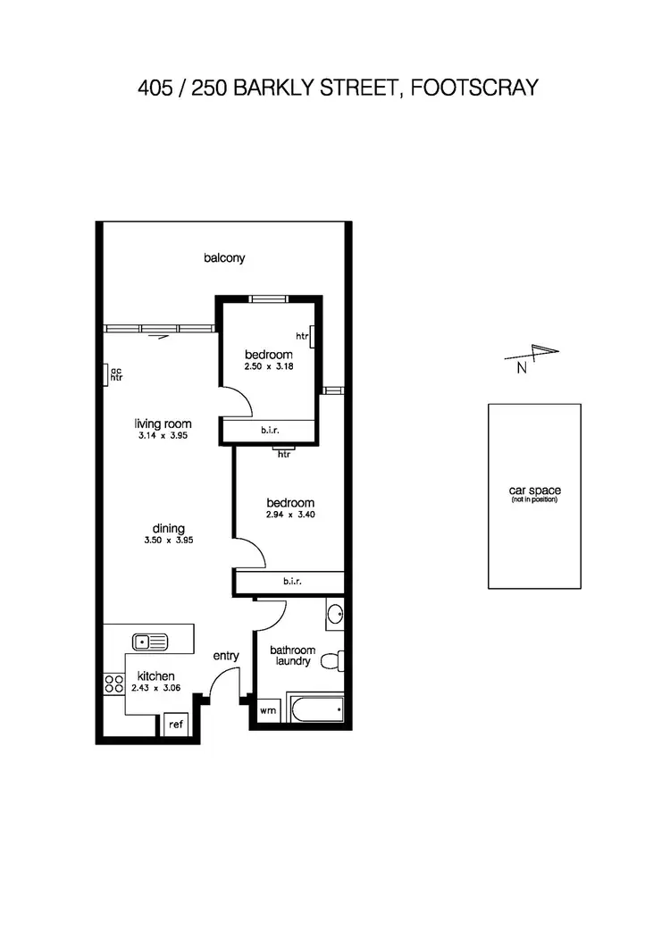 Floorplan of Homely apartment listing, 405/250 Barkly Street, Footscray VIC 3011