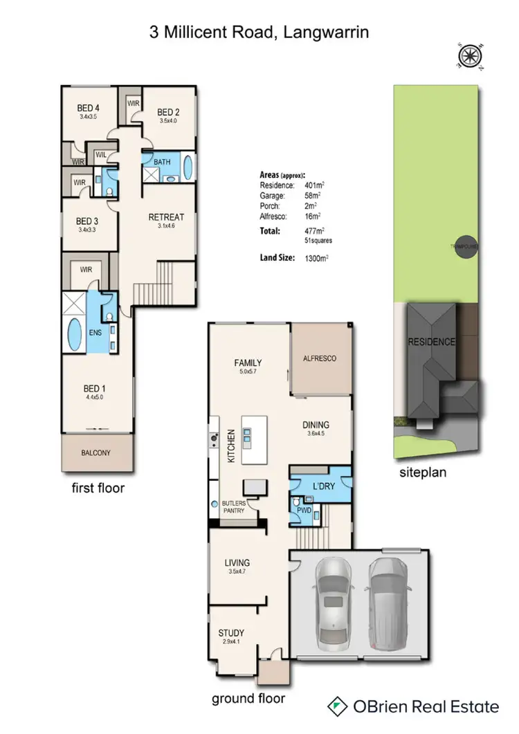 Floorplan of Homely house listing, 3 Millicent Road, Langwarrin VIC 3910