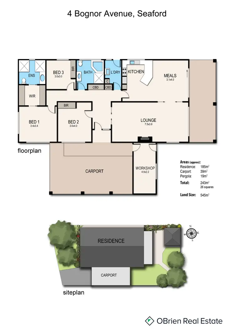 Floorplan of Homely house listing, 4 Bognor Avenue, Seaford VIC 3198
