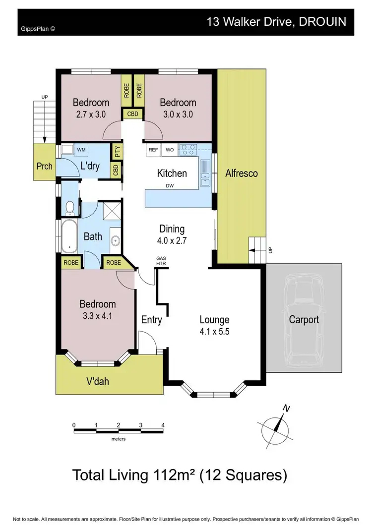 Floorplan of Homely house listing, 13 Walker Drive, Drouin VIC 3818