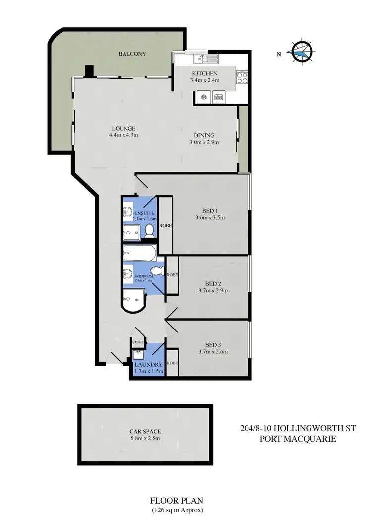 Floorplan of Homely unit listing, 204/8-10 Hollingworth Street, Port Macquarie NSW 2444