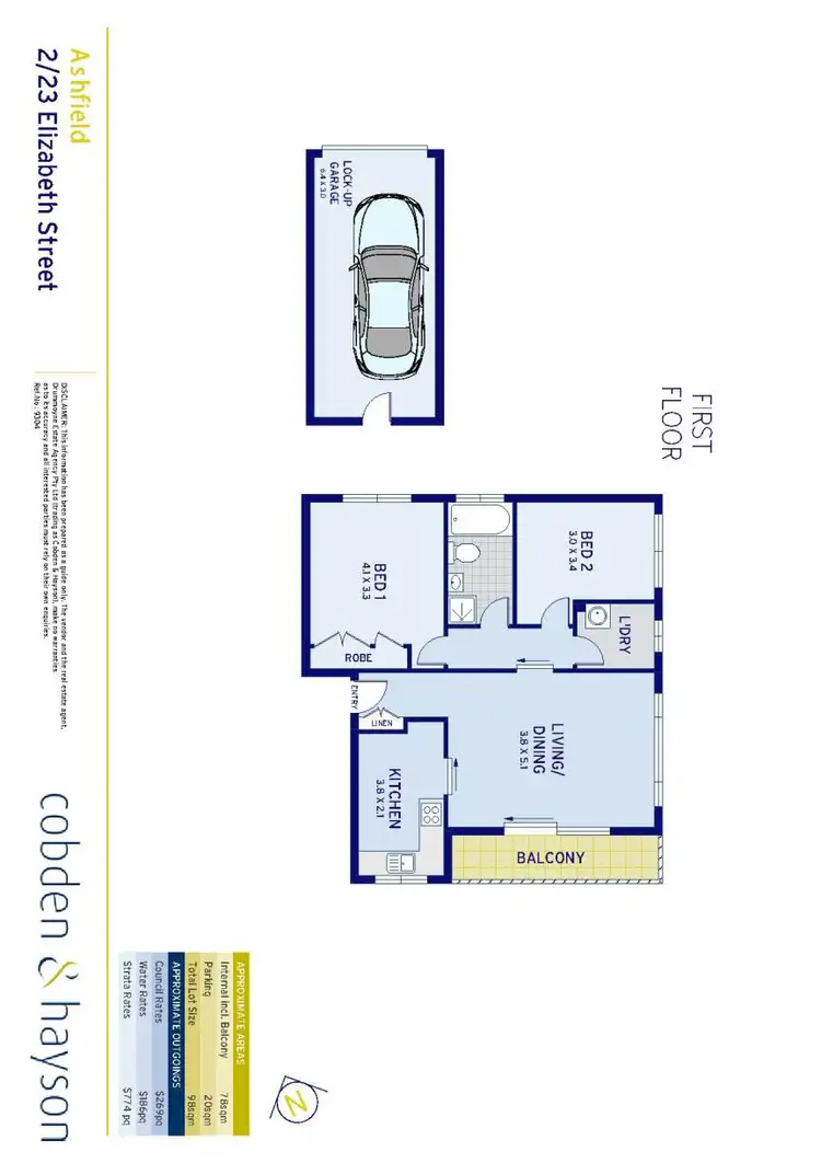 Floorplan of Homely apartment listing, 2/23 Elizabeth Street, Ashfield NSW 2131