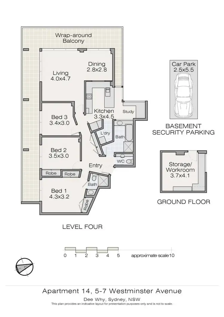 Floorplan of Homely unit listing, 14/5 Westminster Avenue, Dee Why NSW 2099
