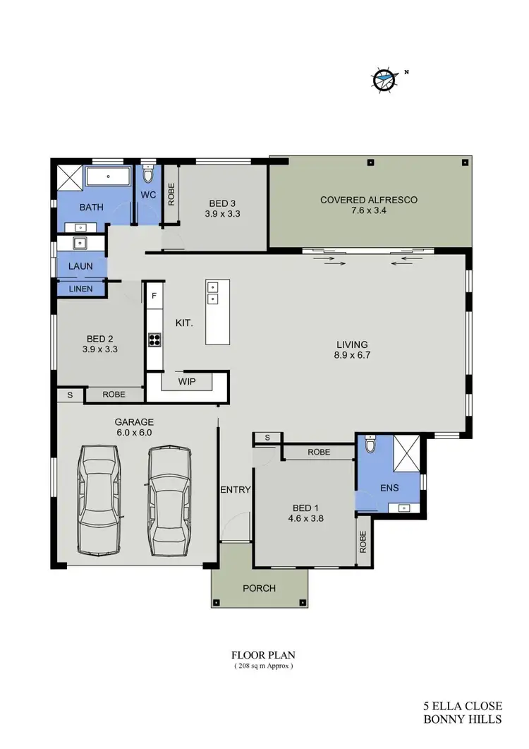 Floorplan of Homely house listing, 5 Ella Close, Bonny Hills NSW 2445