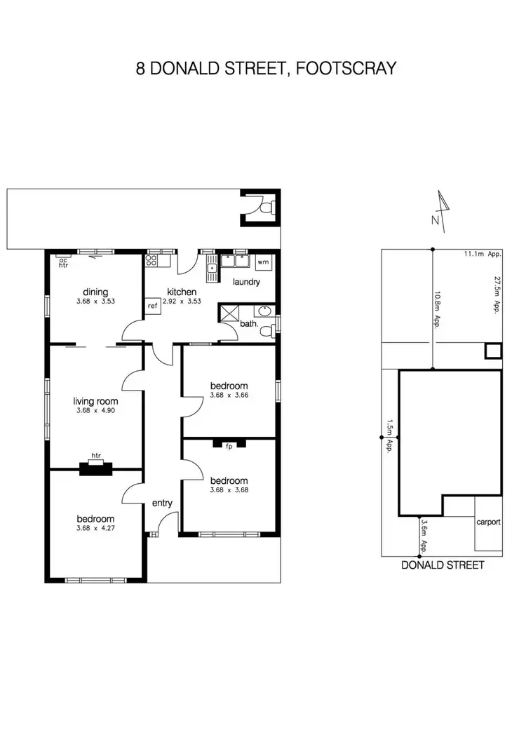 Floorplan of Homely house listing, 8 Donald Street, Footscray VIC 3011