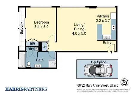 Floorplan of Homely unit listing, 68/82 Mary Ann Street, Ultimo NSW 2007