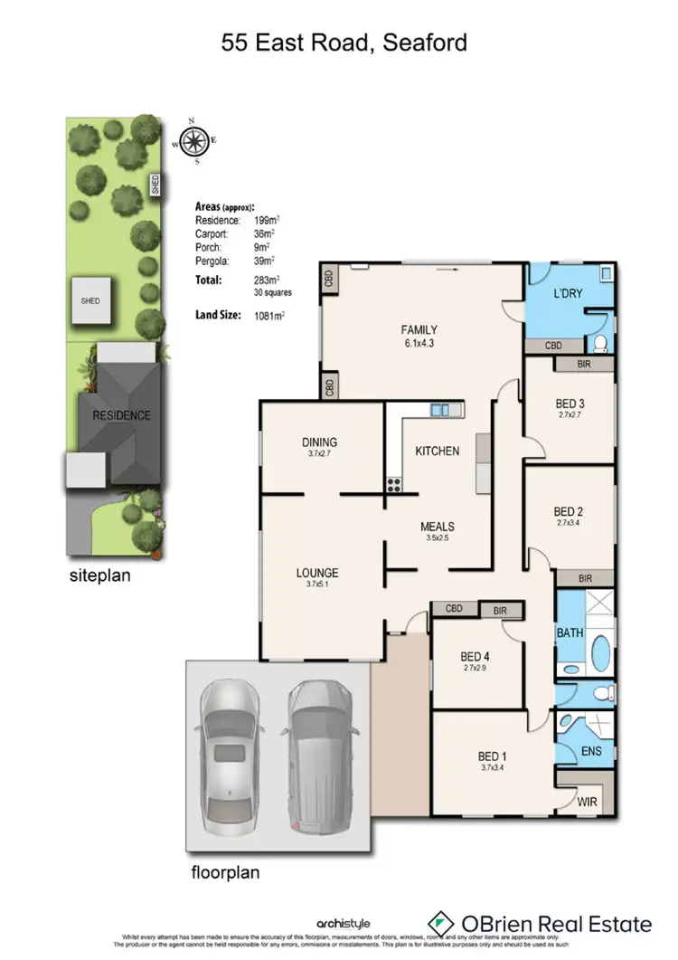 Floorplan of Homely house listing, 55 East Road, Seaford VIC 3198