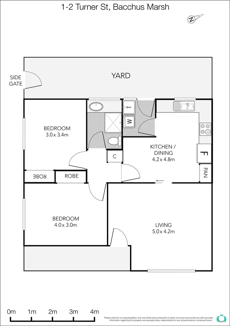 Floorplan of Homely unit listing, 1/2 Turner Street, Bacchus Marsh VIC 3340