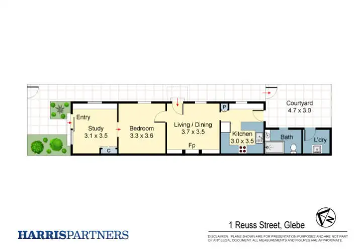 Floorplan of Homely house listing, 1 Reuss Street, Glebe NSW 2037