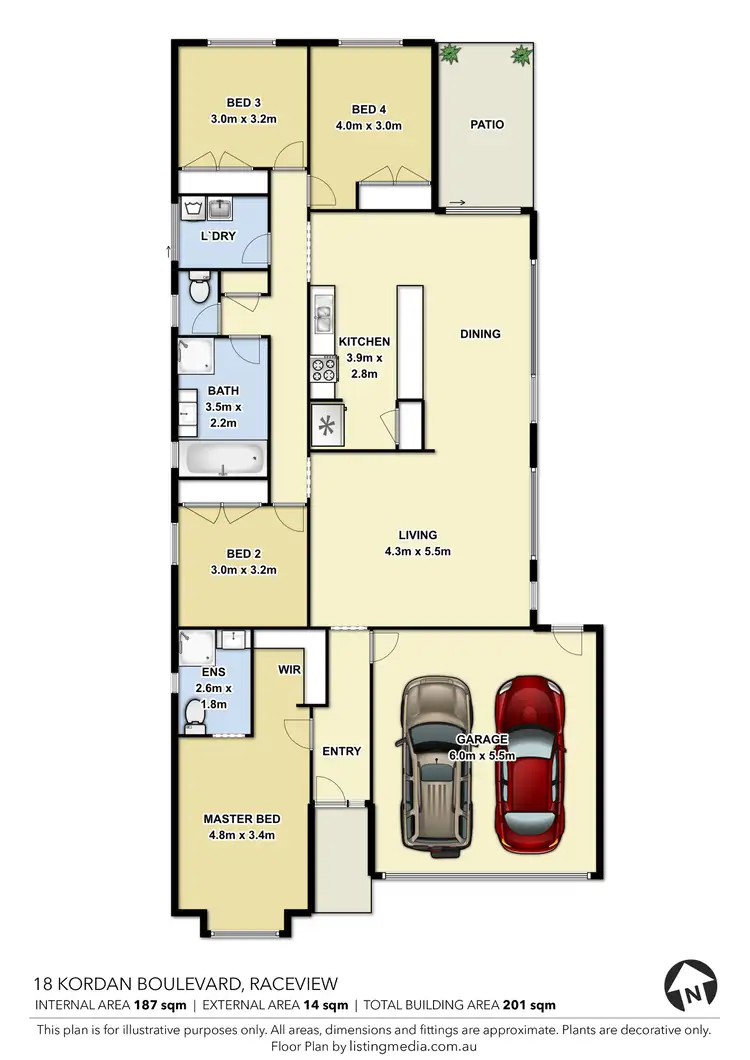Floorplan of Homely house listing, 18 Kordan Boulevarde, Raceview QLD 4305