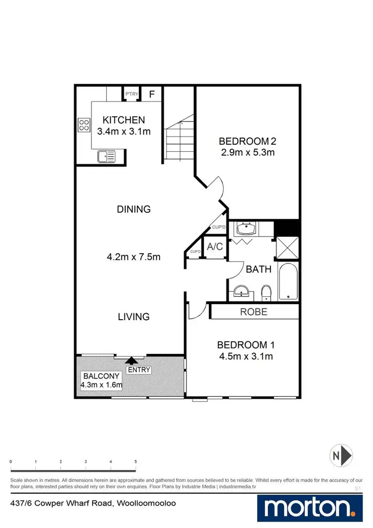 Floorplan of Homely apartment listing, 437/6 Cowper Wharf Roadway, Woolloomooloo NSW 2011