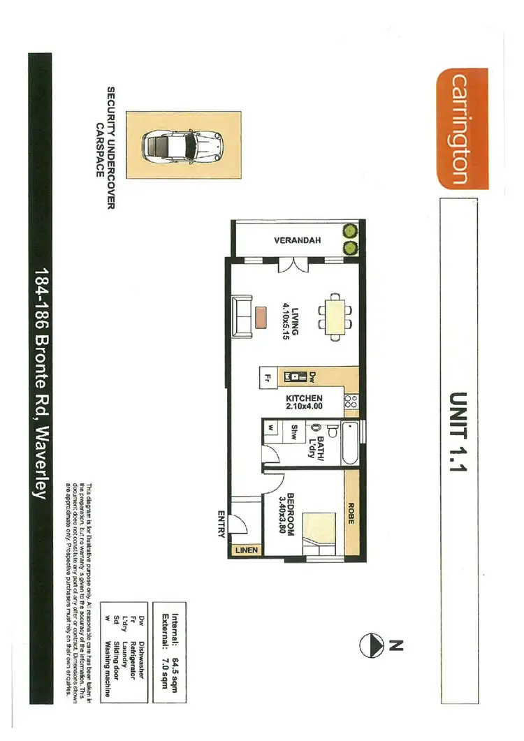 Floorplan of Homely apartment listing, 7/184 Bronte Road, Waverley NSW 2024