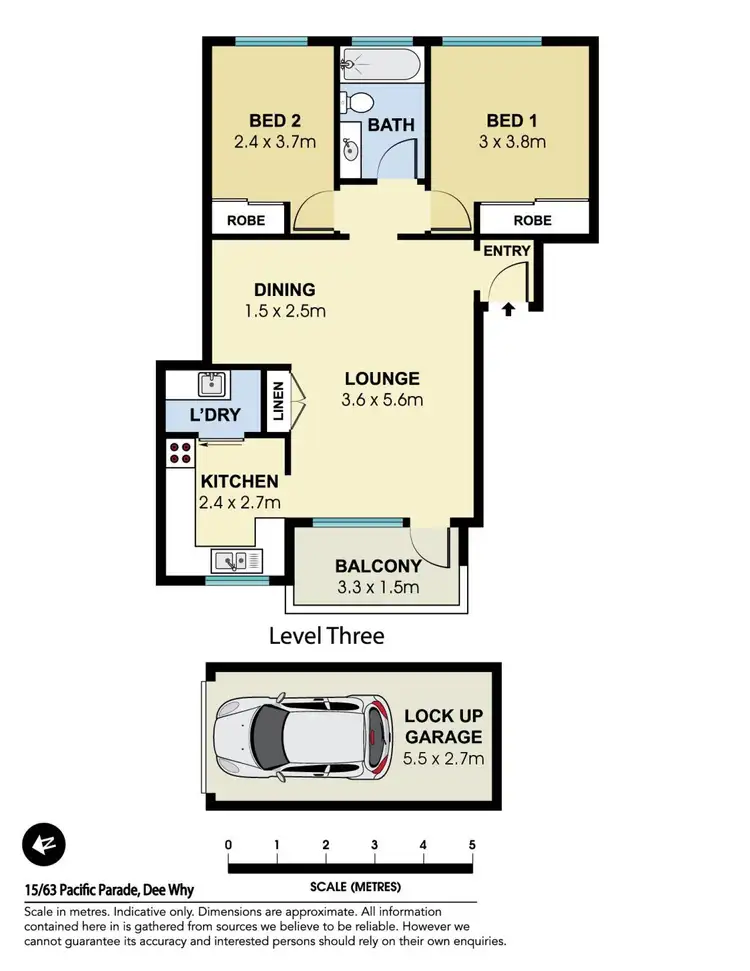 Floorplan of Homely apartment listing, 15/63 Pacific Parade, Dee Why NSW 2099