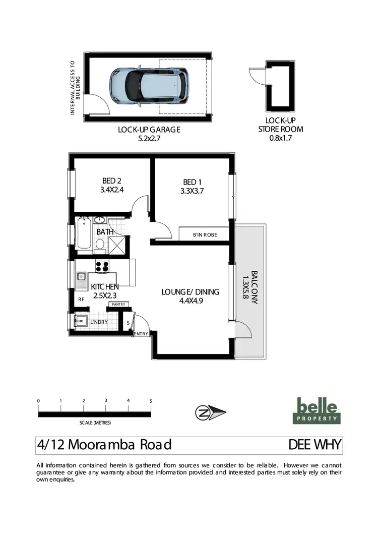 Floorplan of Homely unit listing, 4/12 Mooramba Road, Dee Why NSW 2099