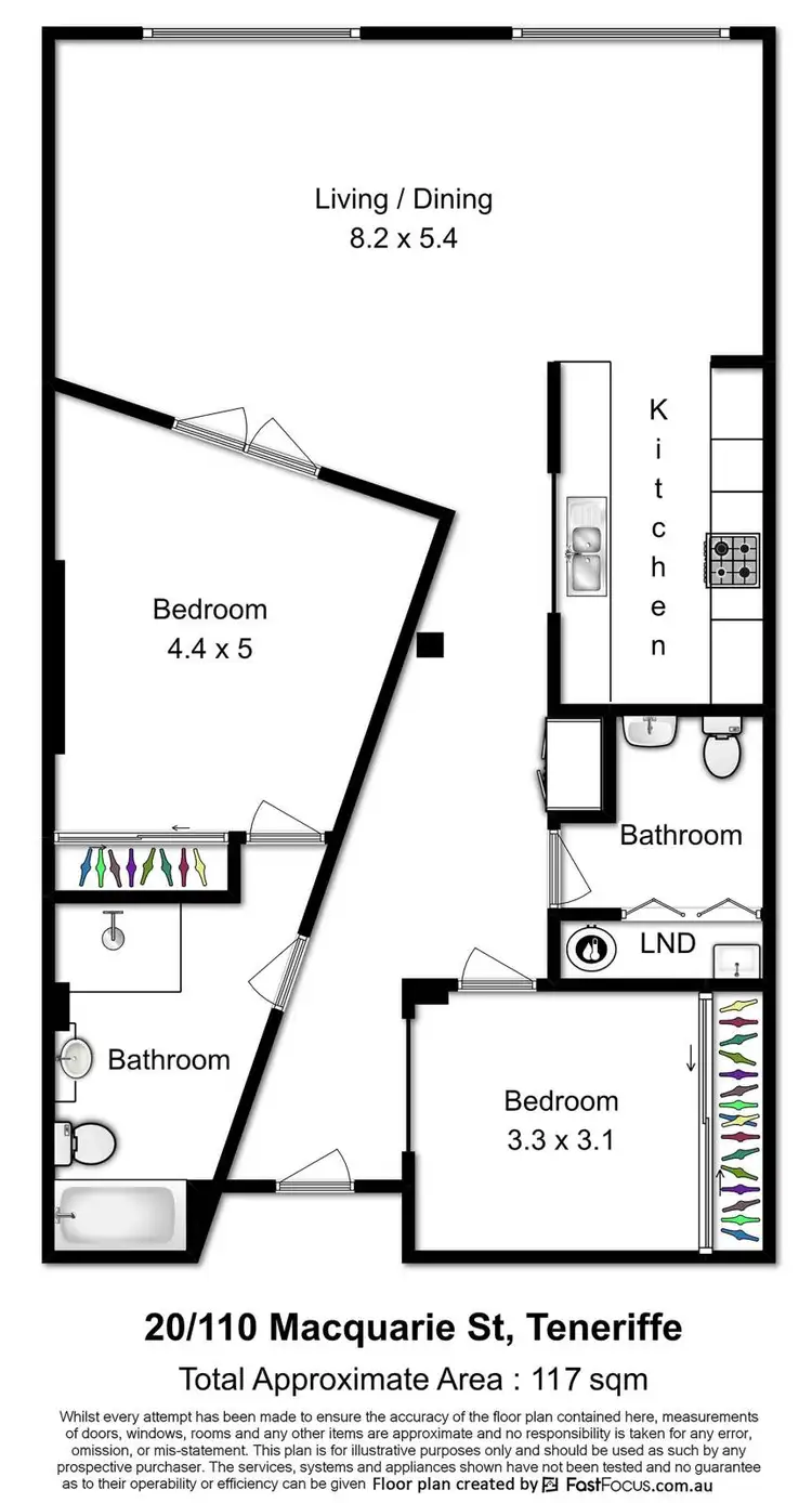 Floorplan of Homely apartment listing, 20/110 Macquarie Street, Teneriffe QLD 4005