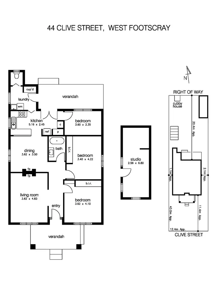 Floorplan of Homely house listing, 44 Clive Street, West Footscray VIC 3012