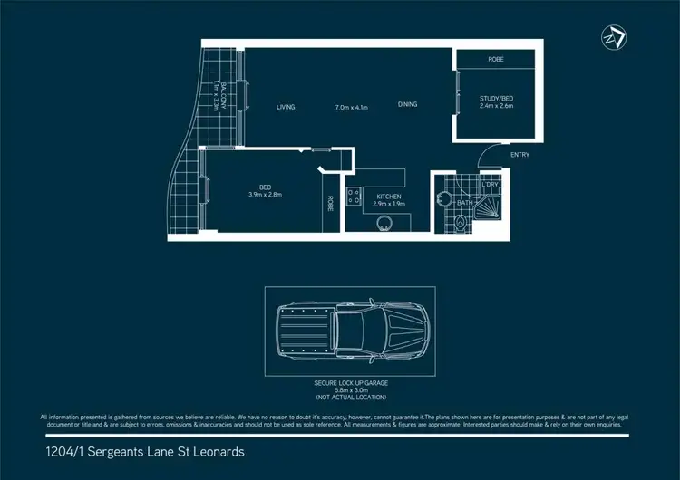 Floorplan of Homely apartment listing, 1204/1 Sergeants Lane, St Leonards NSW 2065