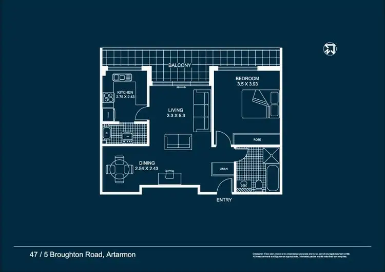 Floorplan of Homely apartment listing, 47/5 Broughton Road, Artarmon NSW 2064