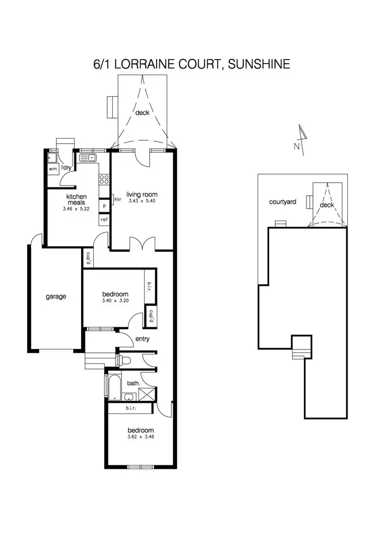 Floorplan of Homely unit listing, 6/1 Lorraine Court, Sunshine VIC 3020