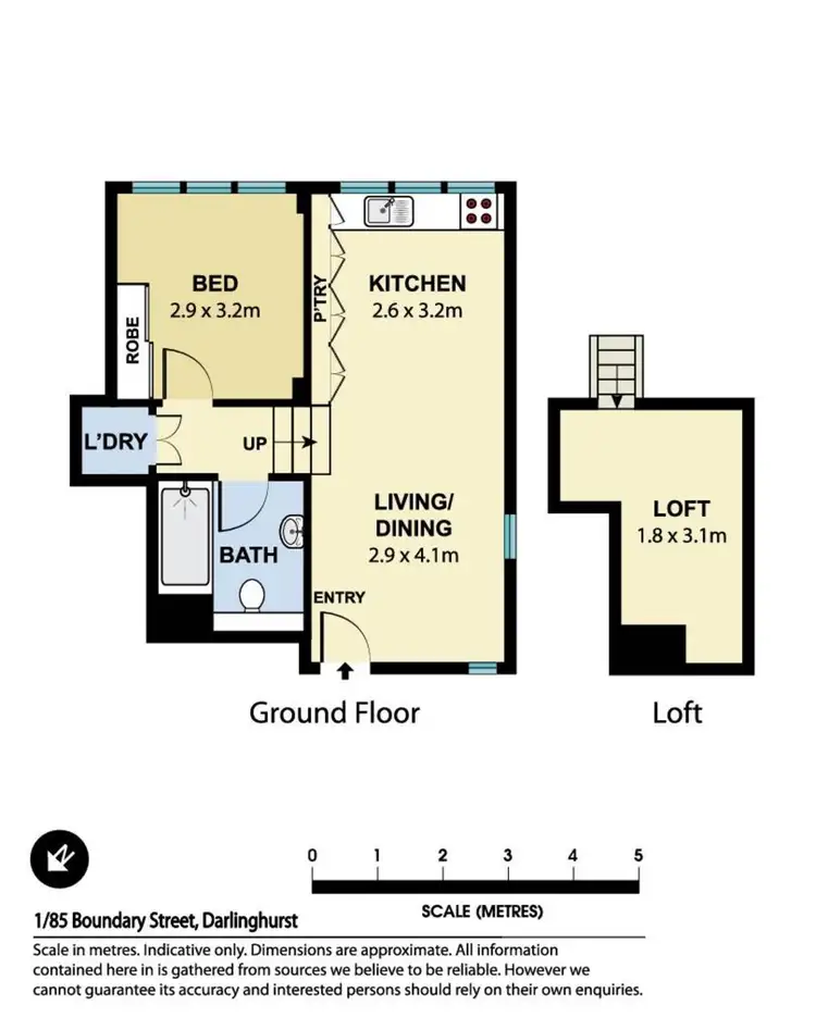 Floorplan of Homely apartment listing, 1/85 Boundary Street, Darlinghurst NSW 2010