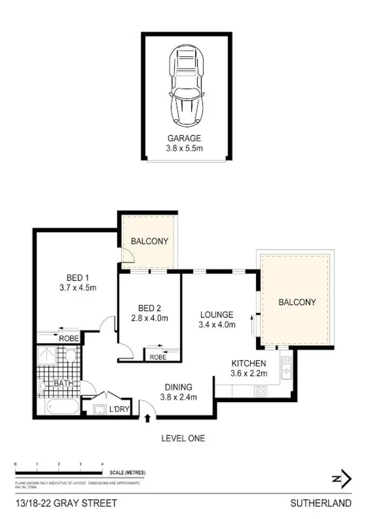 Floorplan of Homely unit listing, 13/18-22 Gray Street, Sutherland NSW 2232