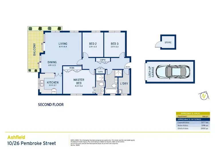 Floorplan of Homely apartment listing, 10/26 Pembroke Street, Ashfield NSW 2131