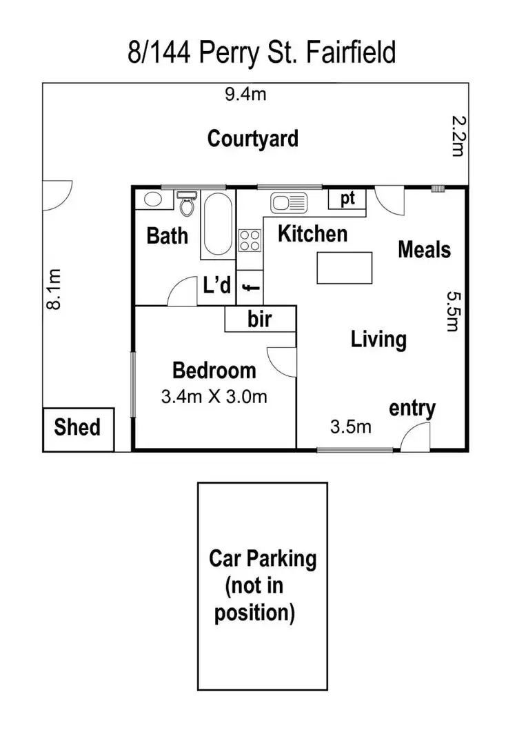 Floorplan of Homely unit listing, 8/144 Perry Street, Fairfield VIC 3078