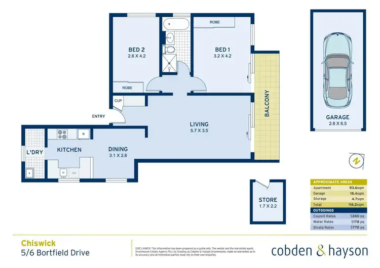 Floorplan of Homely apartment listing, 5/6 Bortfield Drive, Chiswick NSW 2046
