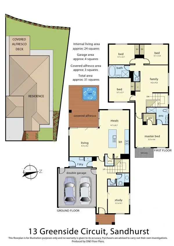 Floorplan of Homely house listing, 13 Greenside Circuit, Sandhurst VIC 3977