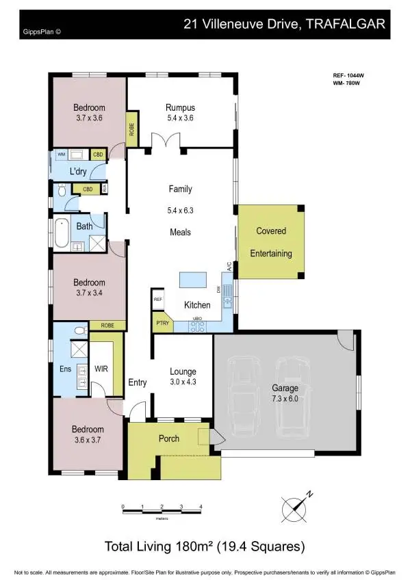 Floorplan of Homely house listing, 21 Villeneuve Drive, Trafalgar VIC 3824