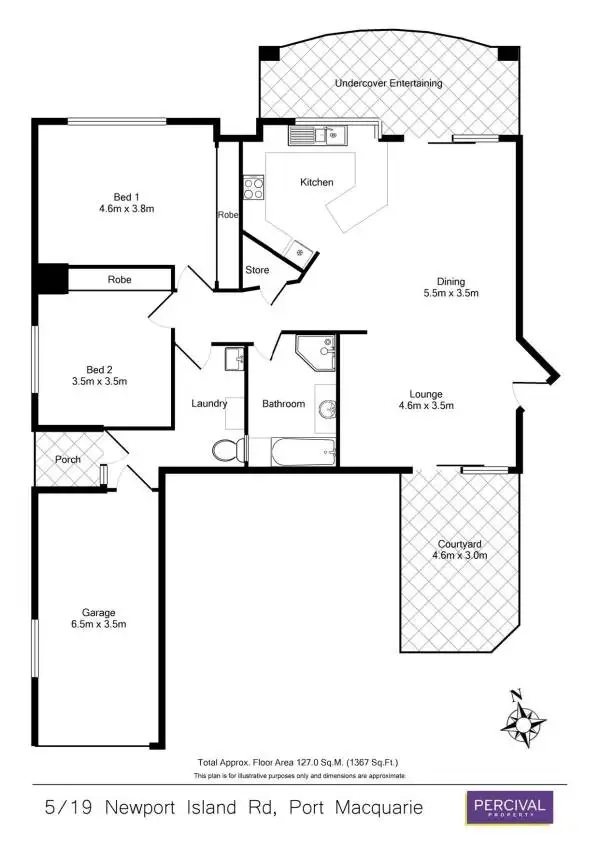 Floorplan of Homely townhouse listing, 5/19 Newport Island Road, Port Macquarie NSW 2444