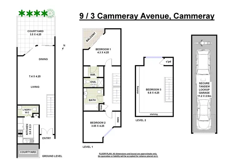 Floorplan of Homely townhouse listing, 9/3-5 Cammeray Avenue, Cammeray NSW 2062