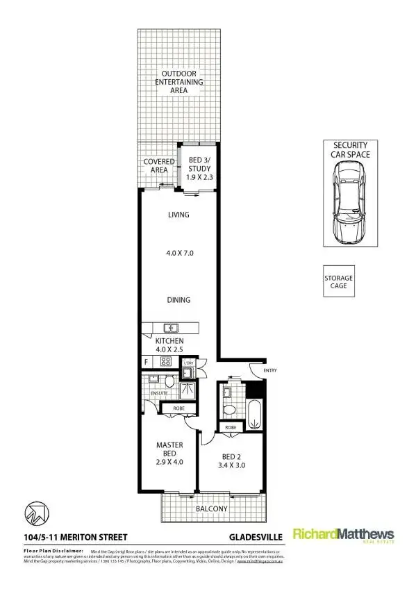 Floorplan of Homely apartment listing, 104/5-11 Meriton Street, Gladesville NSW 2111