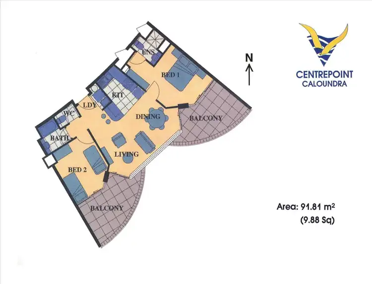 Floorplan of Homely unit listing, 23/30 Minchinton Street, Caloundra QLD 4551