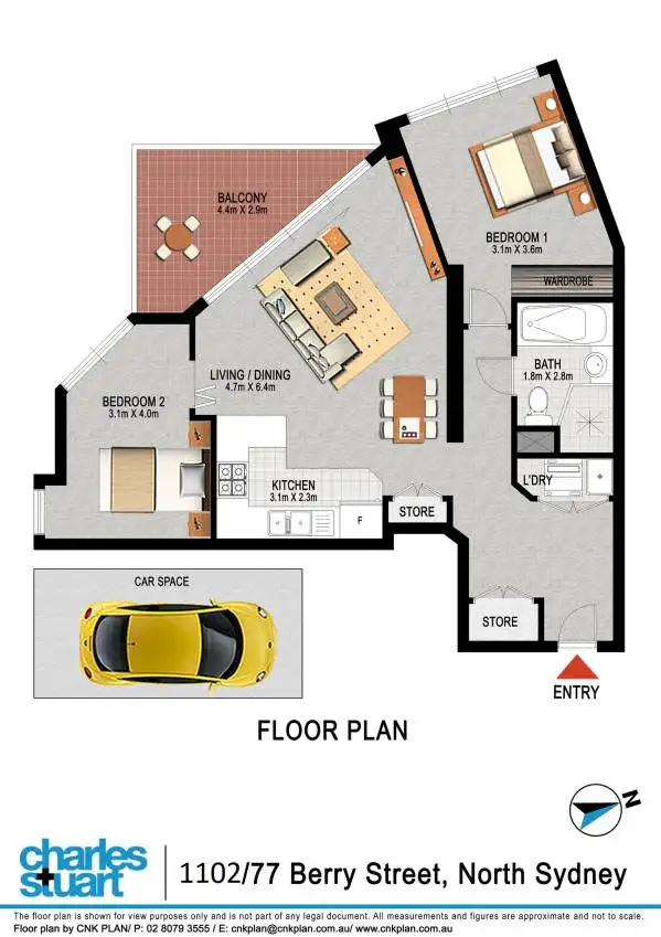 Floorplan of Homely apartment listing, 1102/77-81 Berry Street, North Sydney NSW 2060