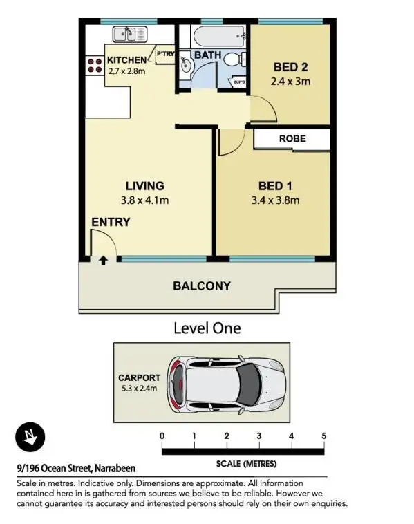 Floorplan of Homely apartment listing, 9/196 Ocean Street, Narrabeen NSW 2101