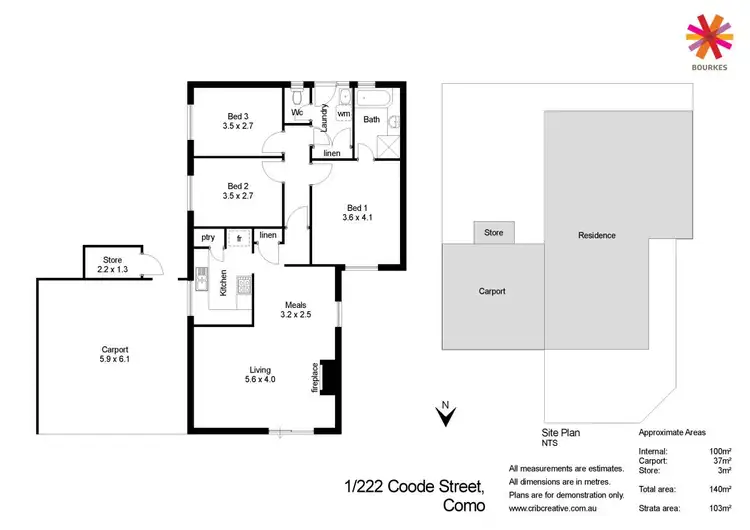 Floorplan of Homely semi-detached listing, 1/222 Coode Street, Como WA 6152
