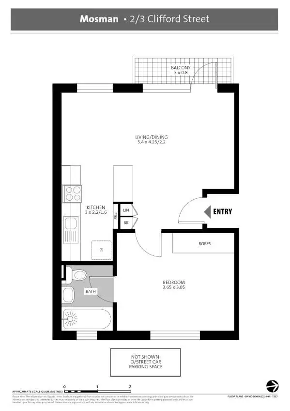 Floorplan of Homely unit listing, 2/3 Clifford Street, Mosman NSW 2088