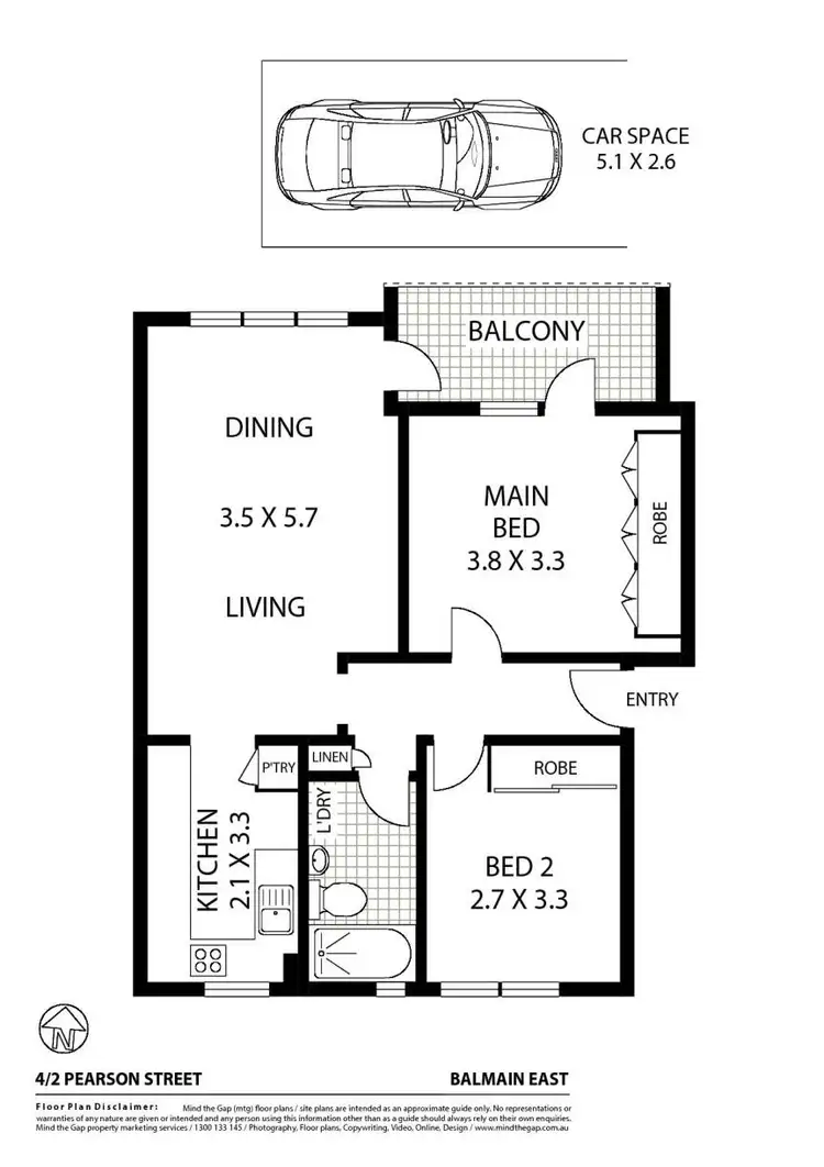 Floorplan of Homely apartment listing, 4/2 Pearson Street, Balmain East NSW 2041